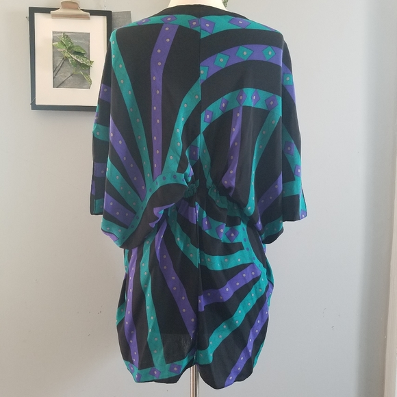 Luna By Josandra Silk Caftan Dress S - Picture 8 of 11